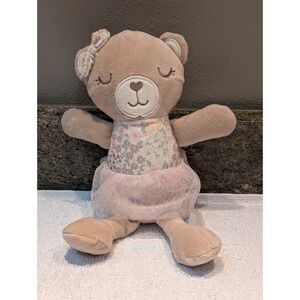Chickpea Floral Plush Tan Bear Bow Tutu Ballerina Stuffed Plush Baby Toy 10"